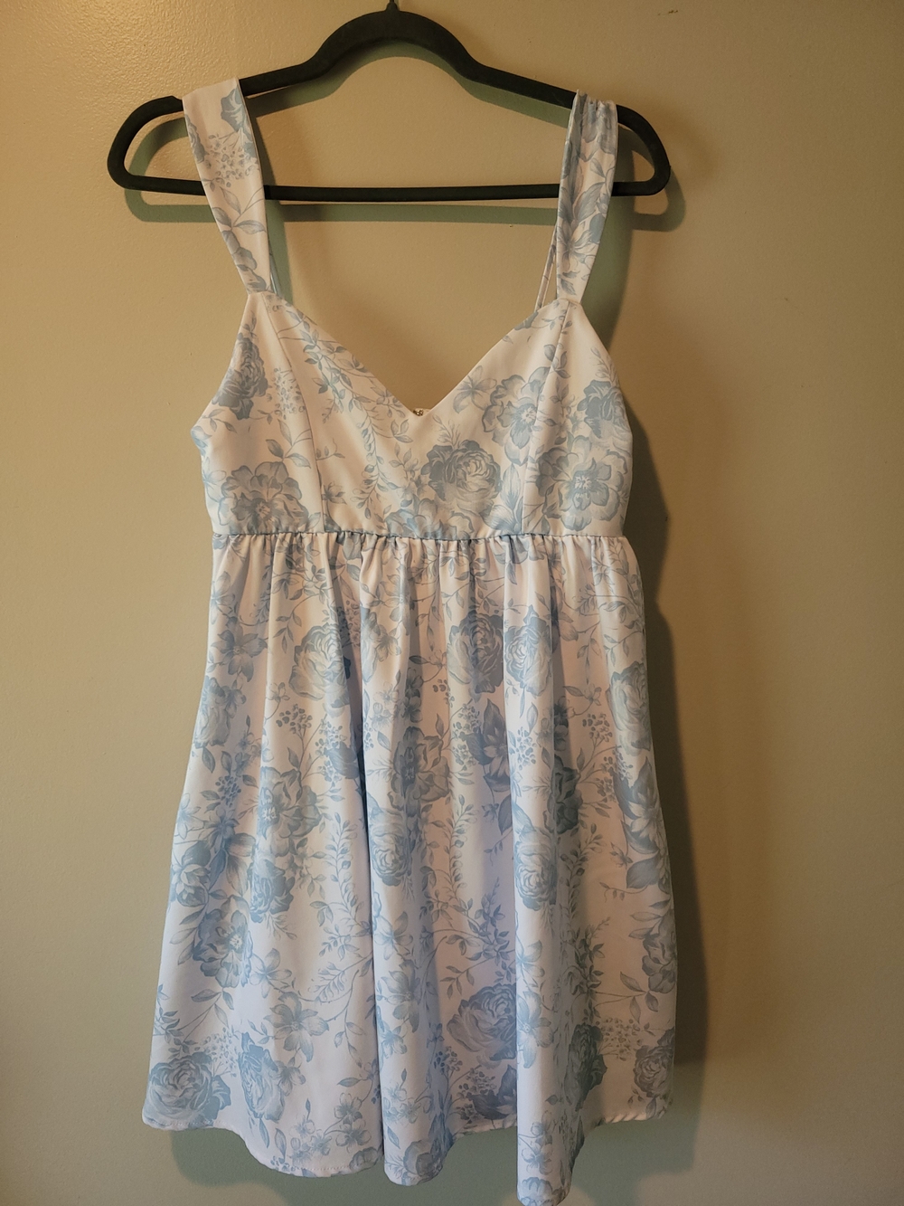 Trixxi White Chemise with Pale Blue Floral Print